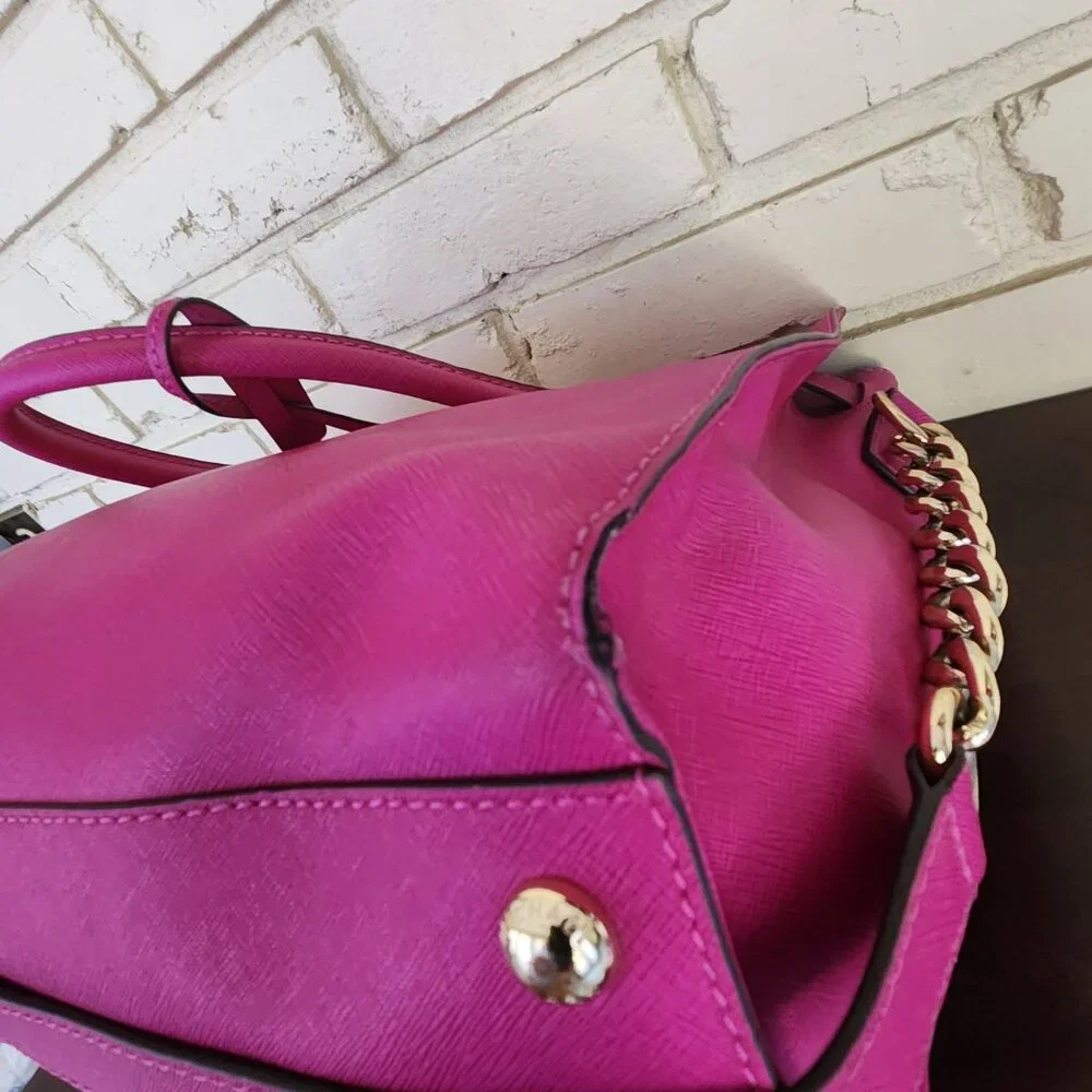 Michael Kors Hot Pink Hamilton Shoulder Bag Purse - Picture 13 of 16